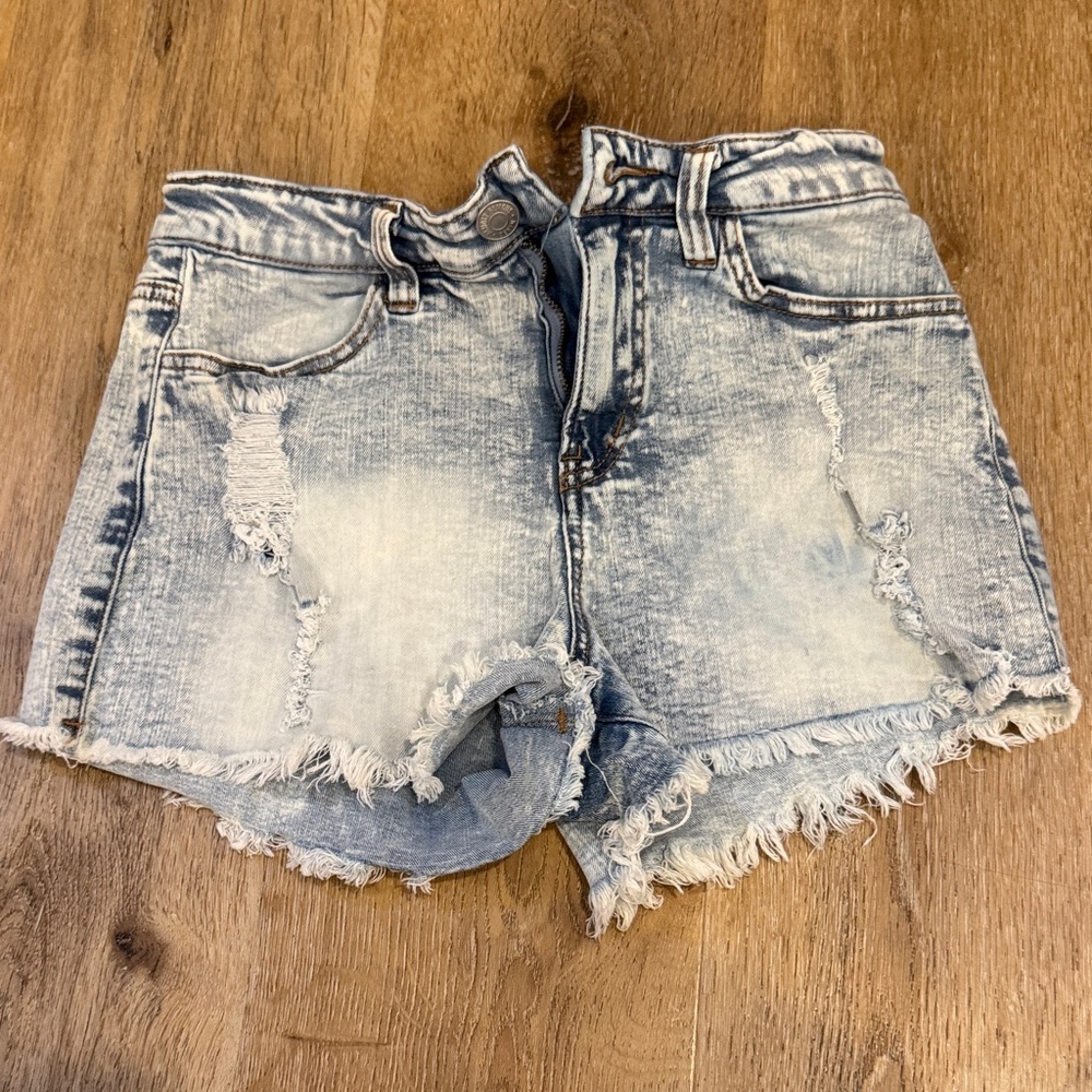 Almost Famous Light Blue Distressed Jean Shorts